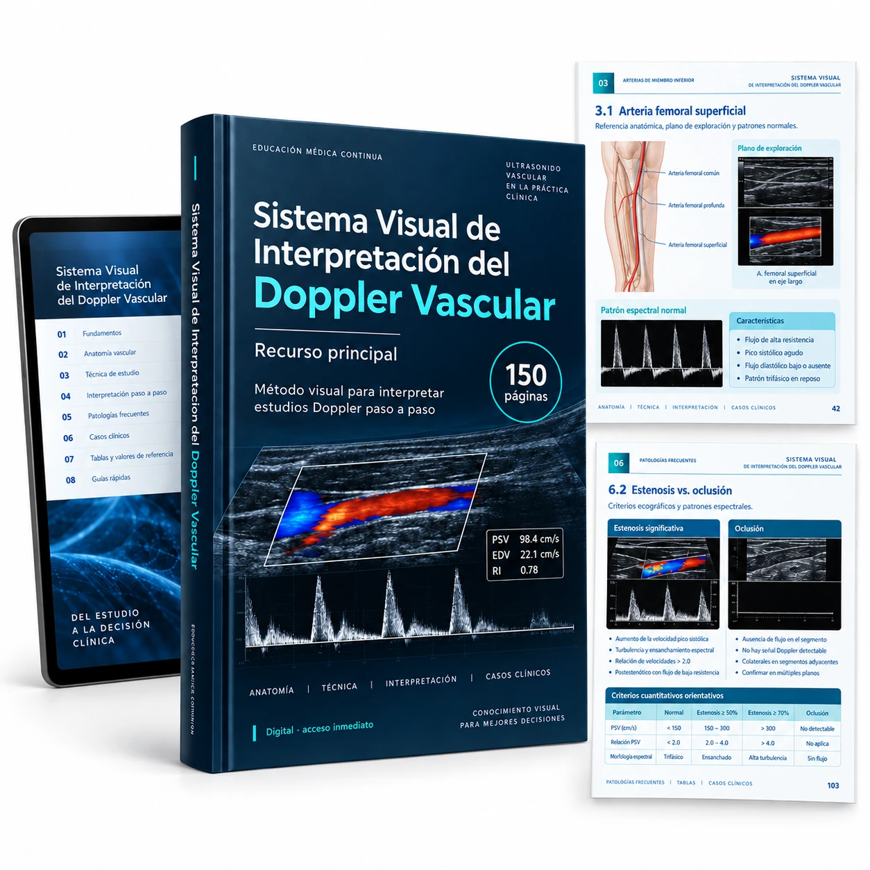 Mockup digital: Sistema Visual de Interpretación del Doppler Vascular
